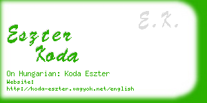 eszter koda business card